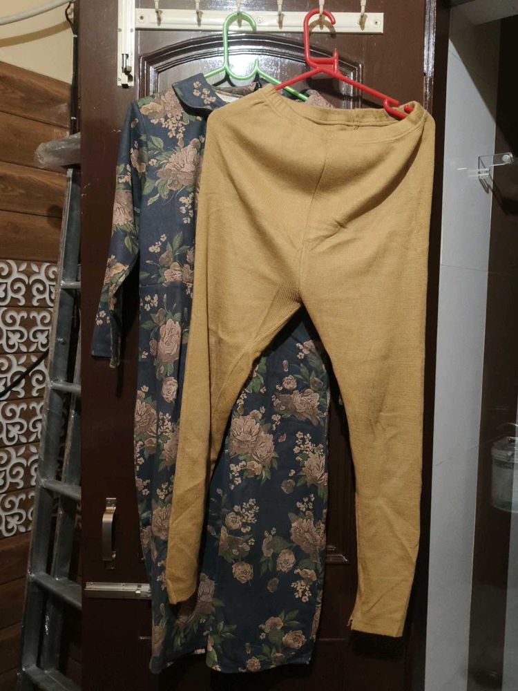 Floral winter wear Kurta Set