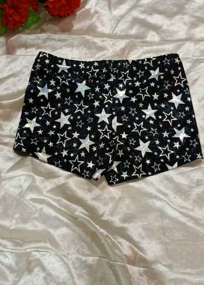 Star Print Velvet Shorts