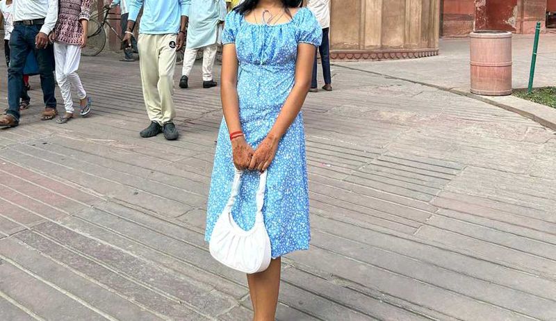 Blue Floral Mini Dress