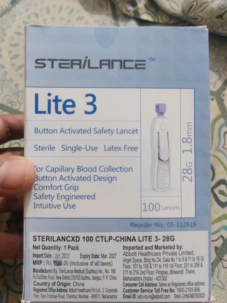 Sterilance Sterile  lancet For diabetics Abbot