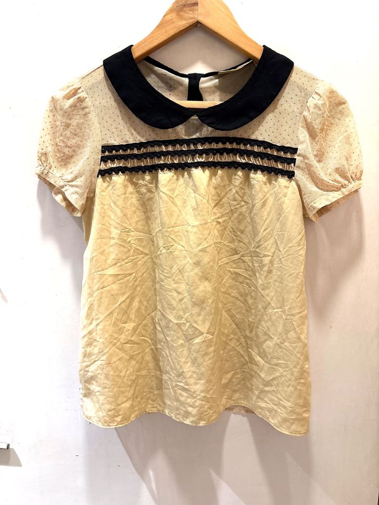 Vintage-Style Peter Pan Collar Blouse