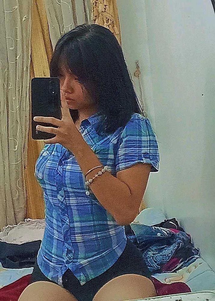 Blue Plaid Button-Up Top
