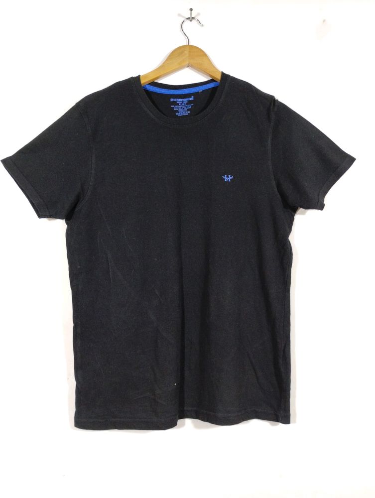 Hi-records Black Round Neck T-shirt (Men)