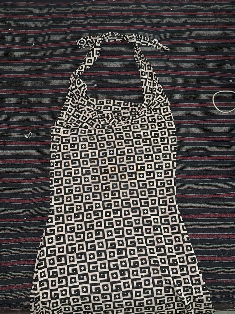 Patterned Halter Dress