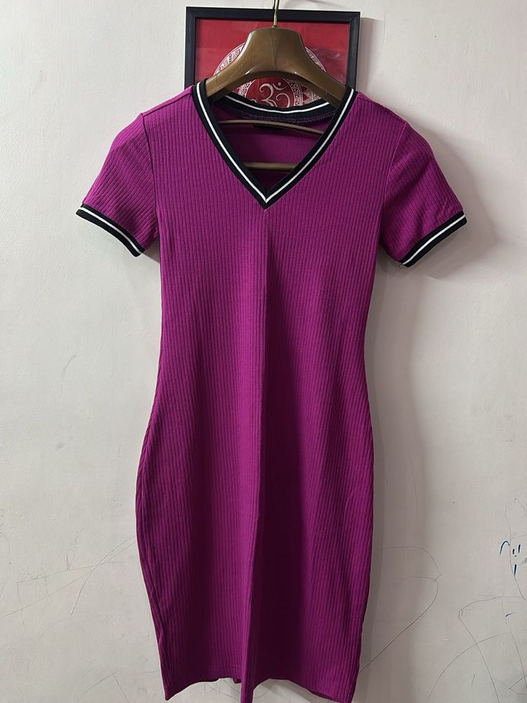 Chic Purple Bodycon Mini Dress