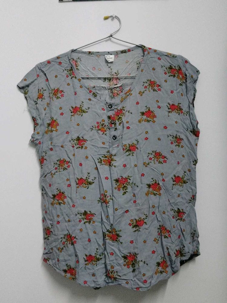 Floral Grey Top
