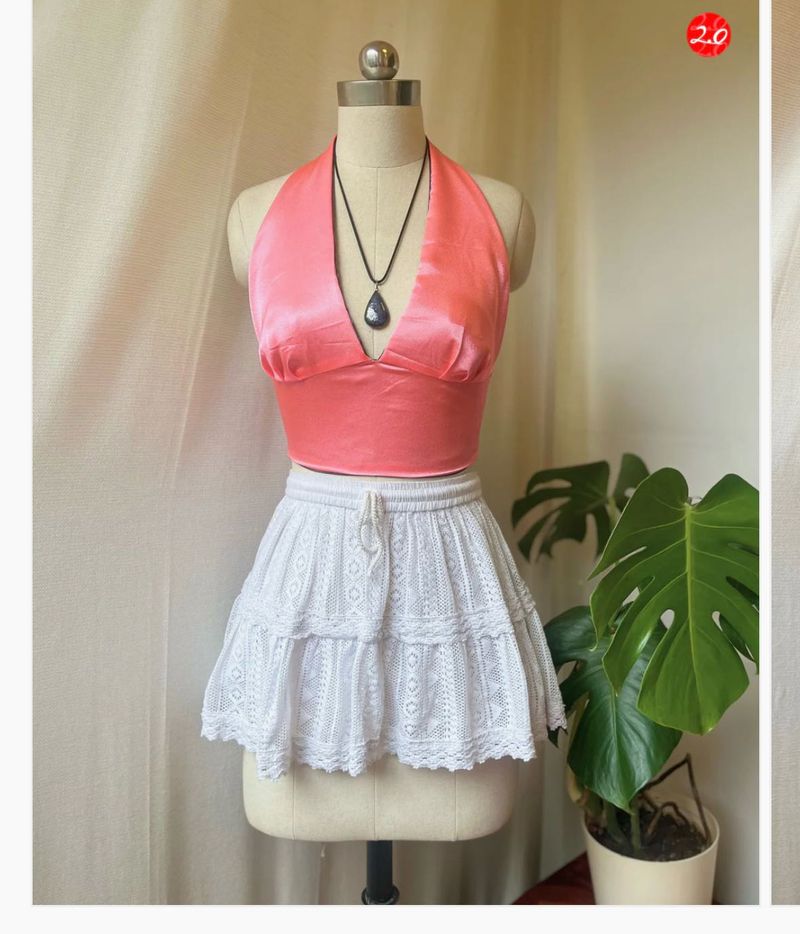 Geet Pastel Pink Halter Neck Top