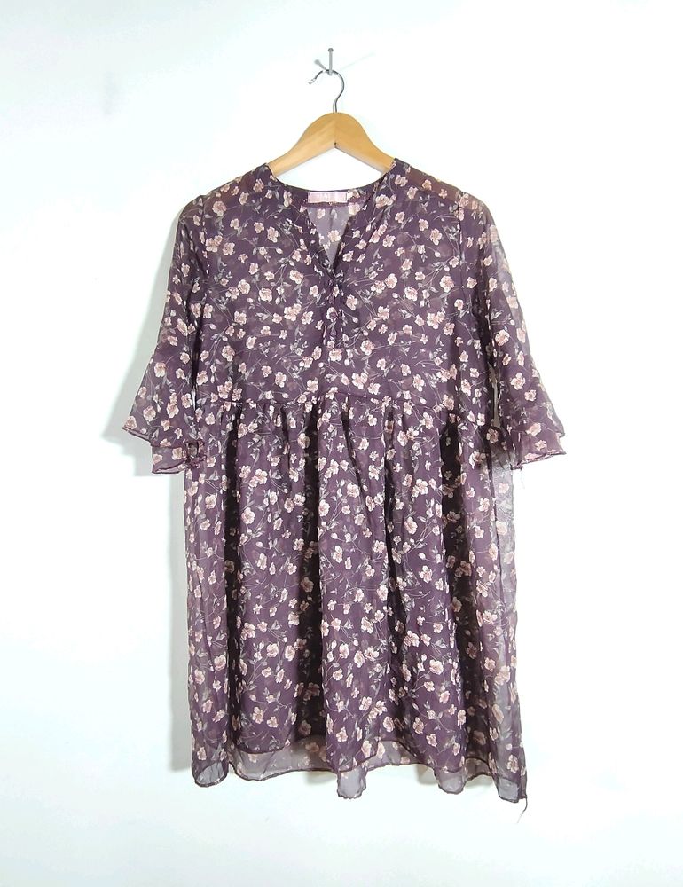 Mauve Floral Printed Tops (Women&#39;s)