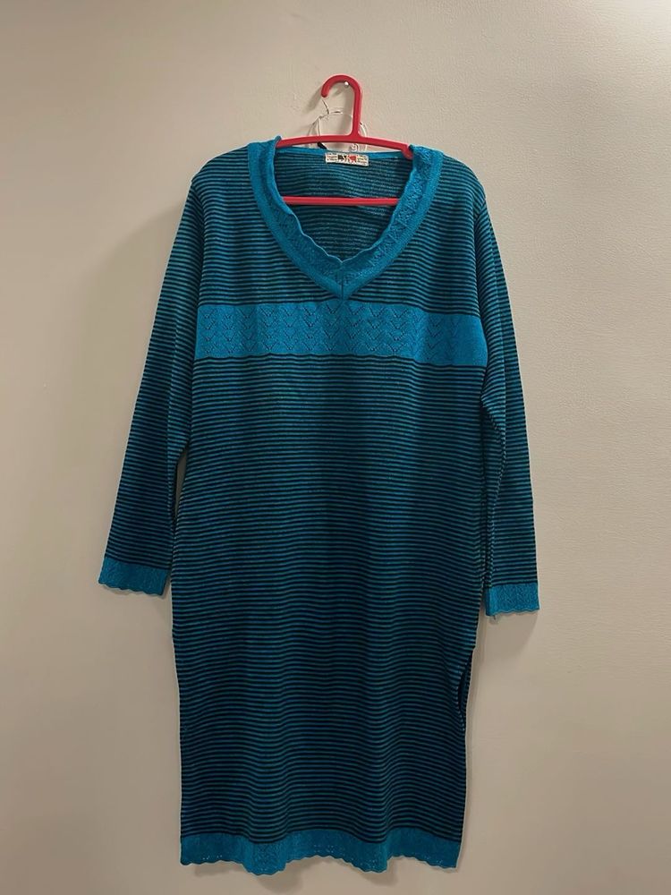 Wool Knit Pullover Long Top