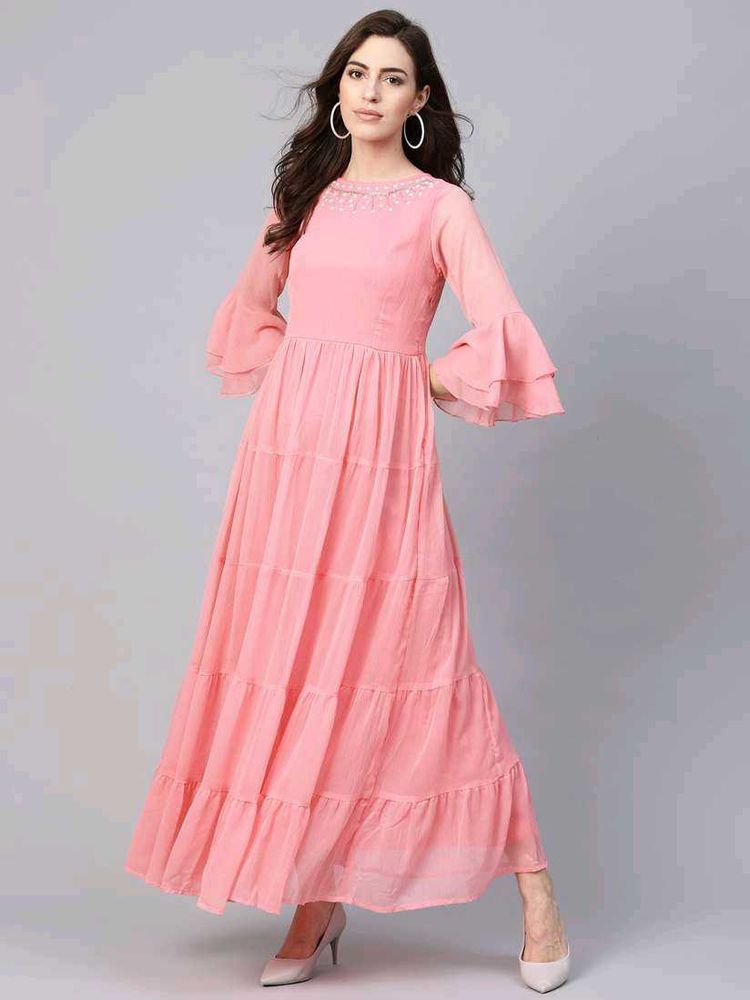 Elegant Pink Maxi Dress