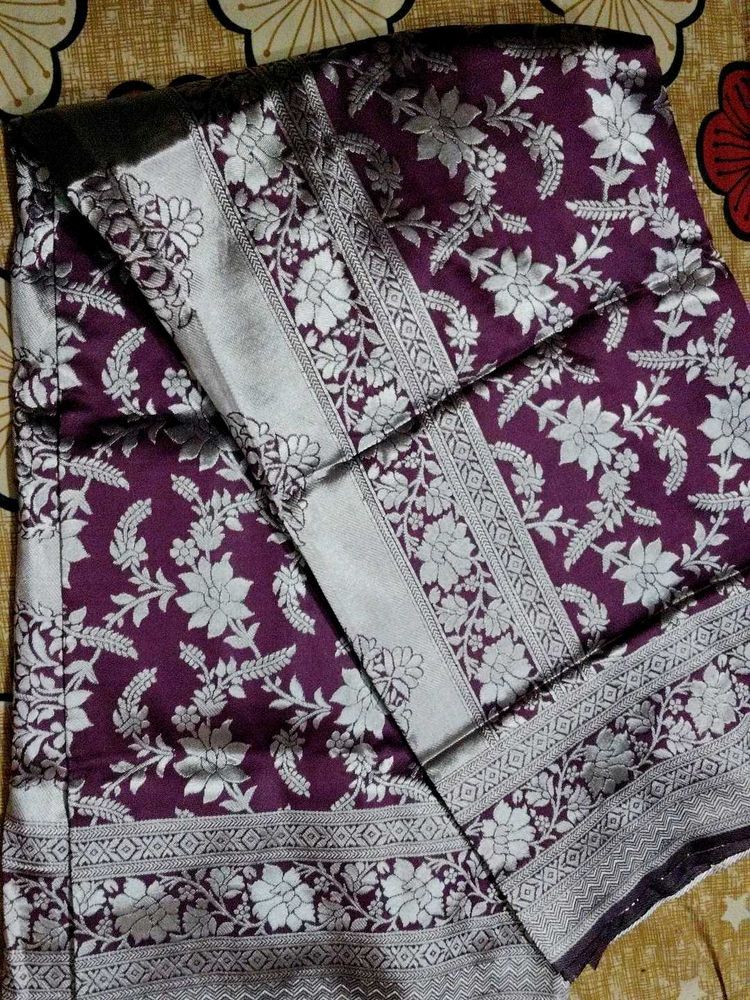 Elegant Floral Banarasi Silk Saree