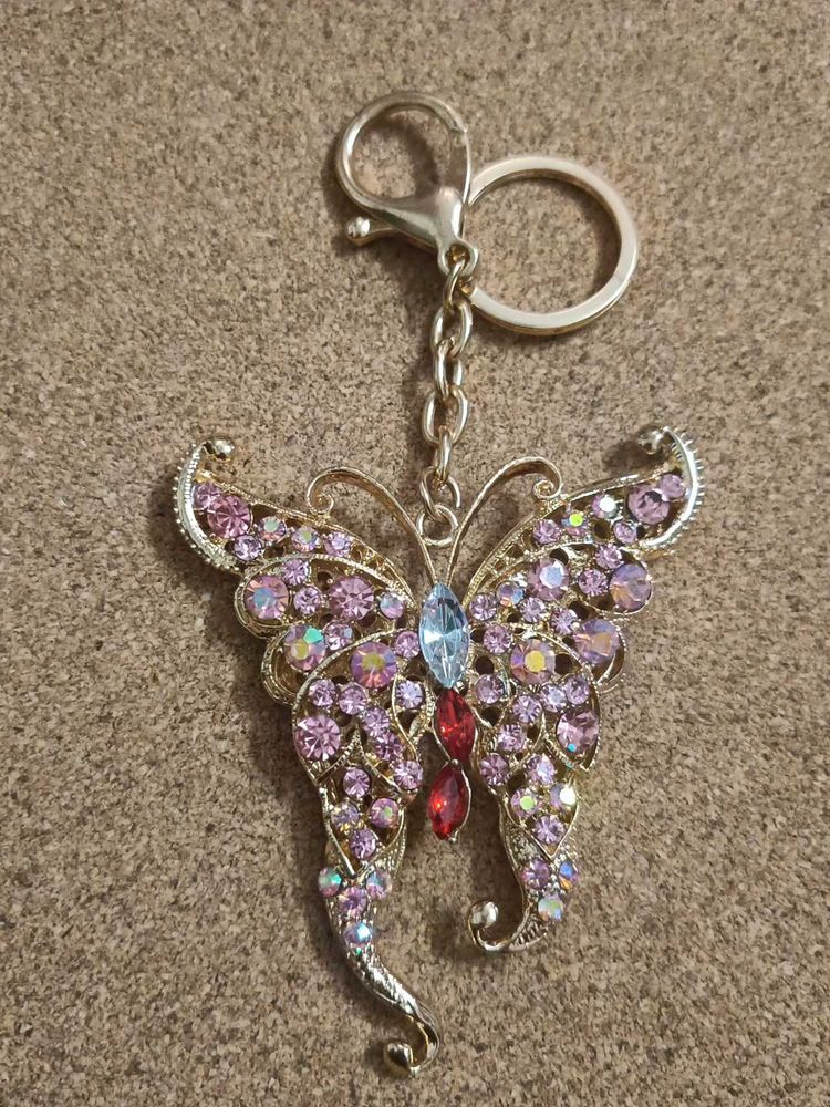 Butterfly Rhinestone Keychain