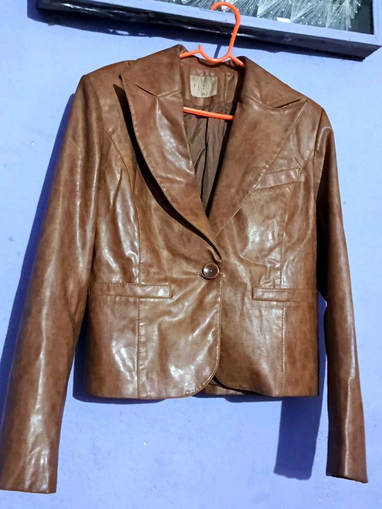 Brown Leather Blazer