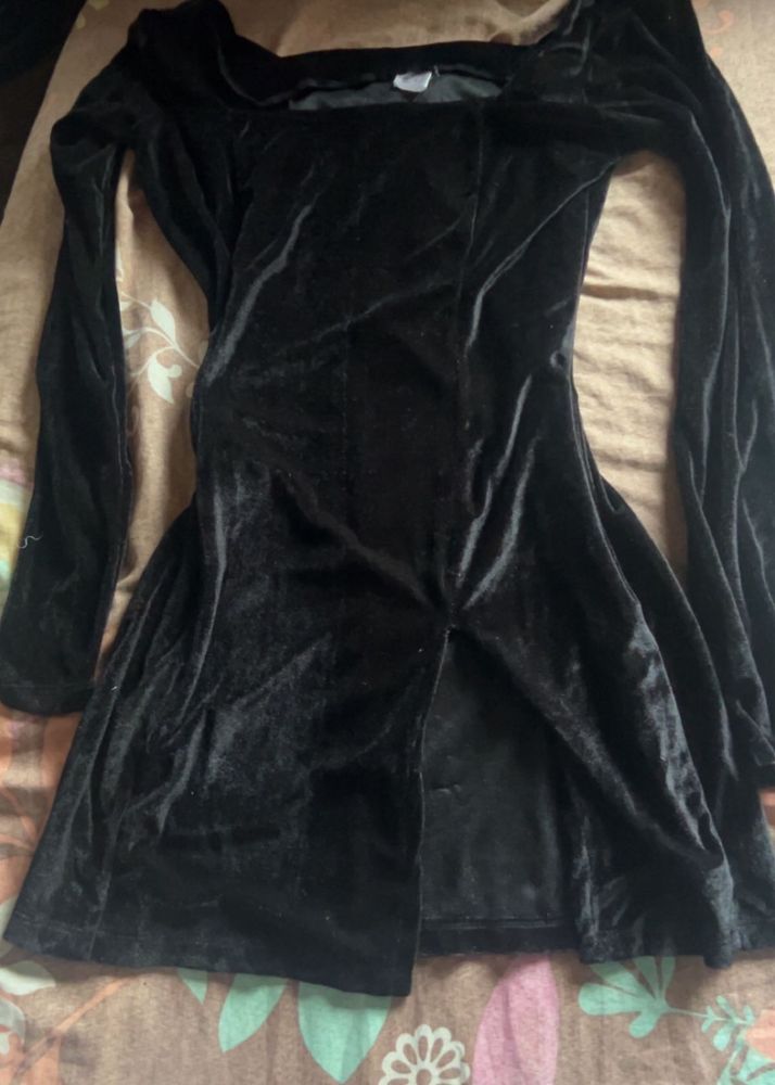 Black Velvet Mini Dress