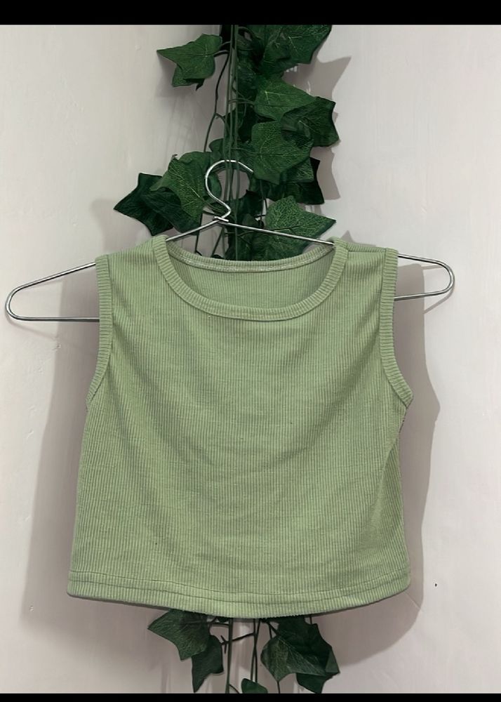 Cute Green Crop Top