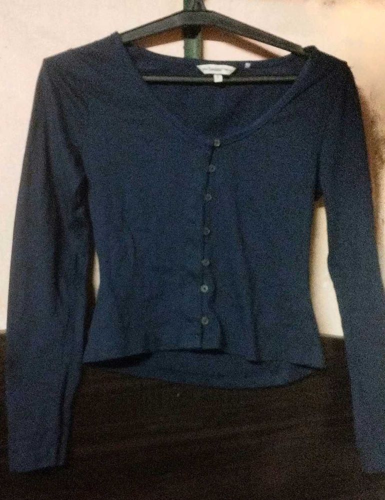 Blue Long Sleeve Top