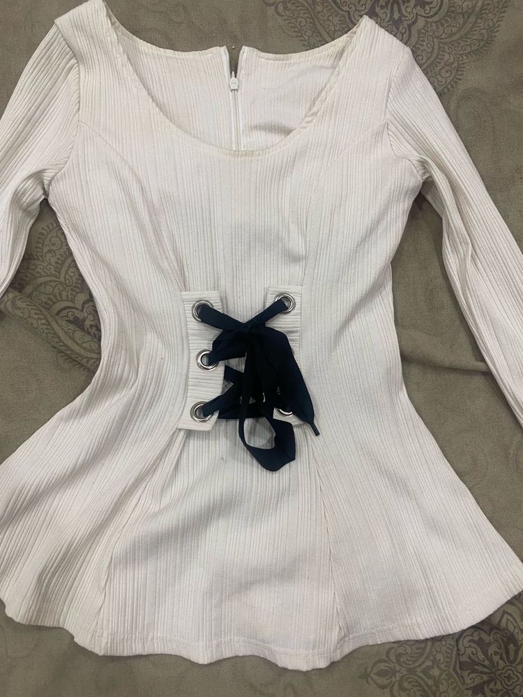 White Corset Style Top