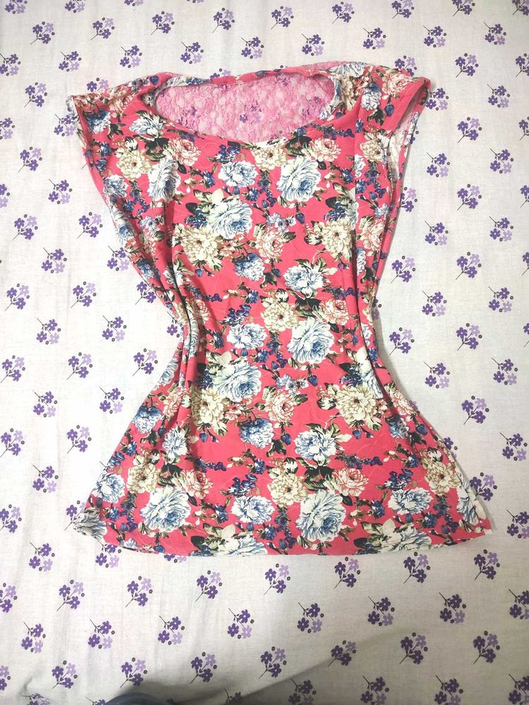 Floral Print Sleeveless Top