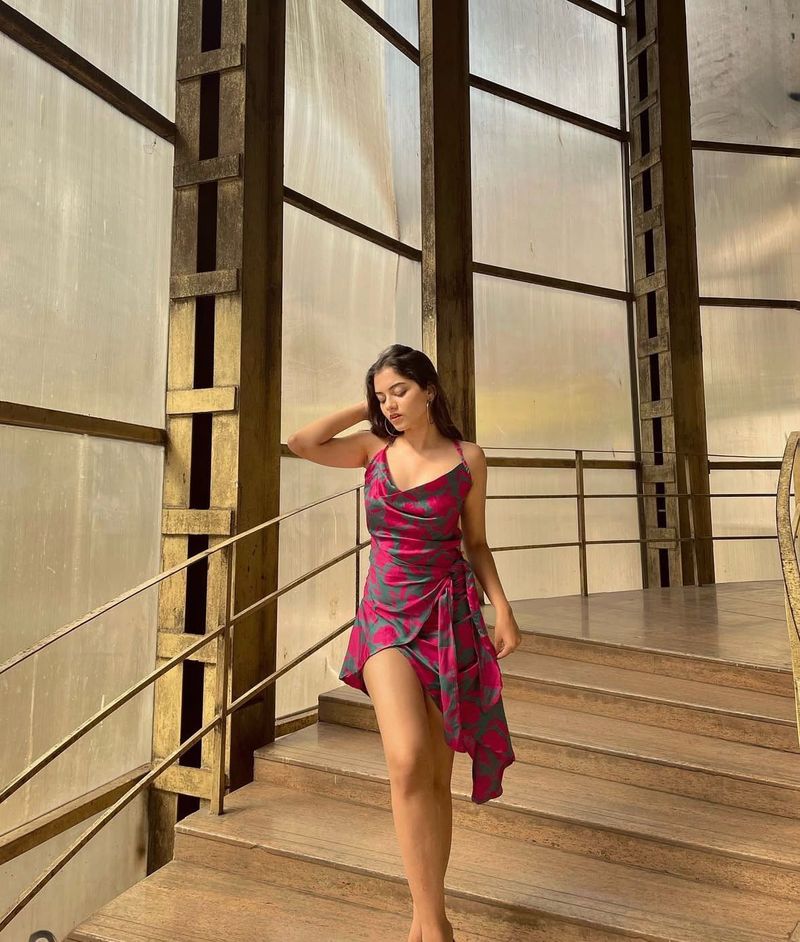 Stylish Floral Print Mini Wrap Dress