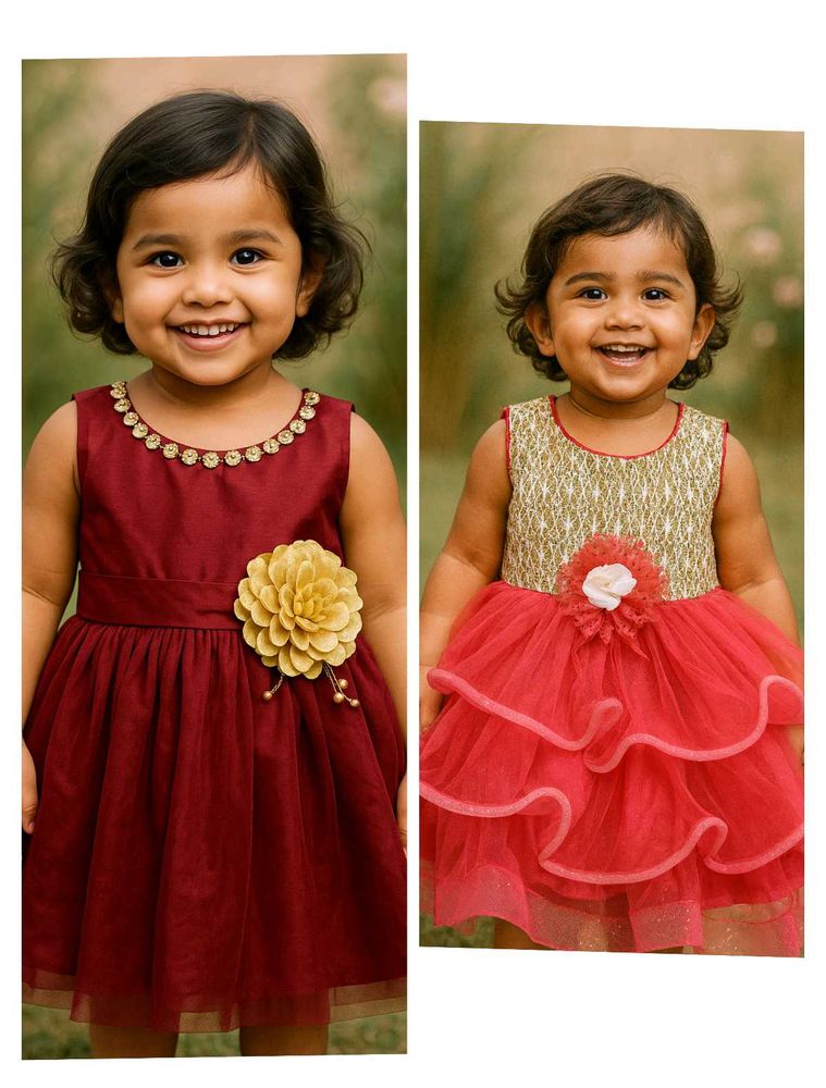 Adorable Girls' Party Dresses - Set of 2
