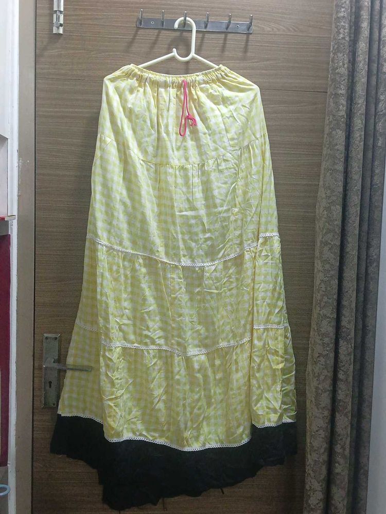 Yellow Checkered Skirt