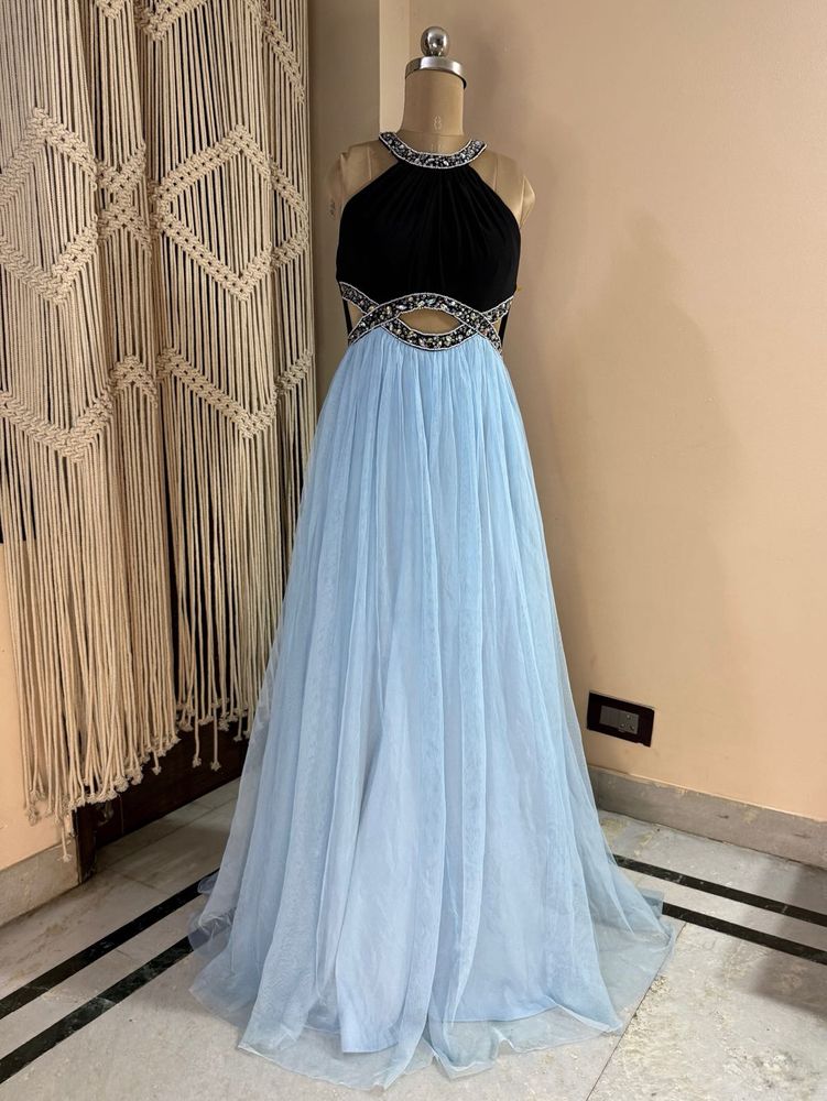 Blue Embellished Very Pretty Backless Gown