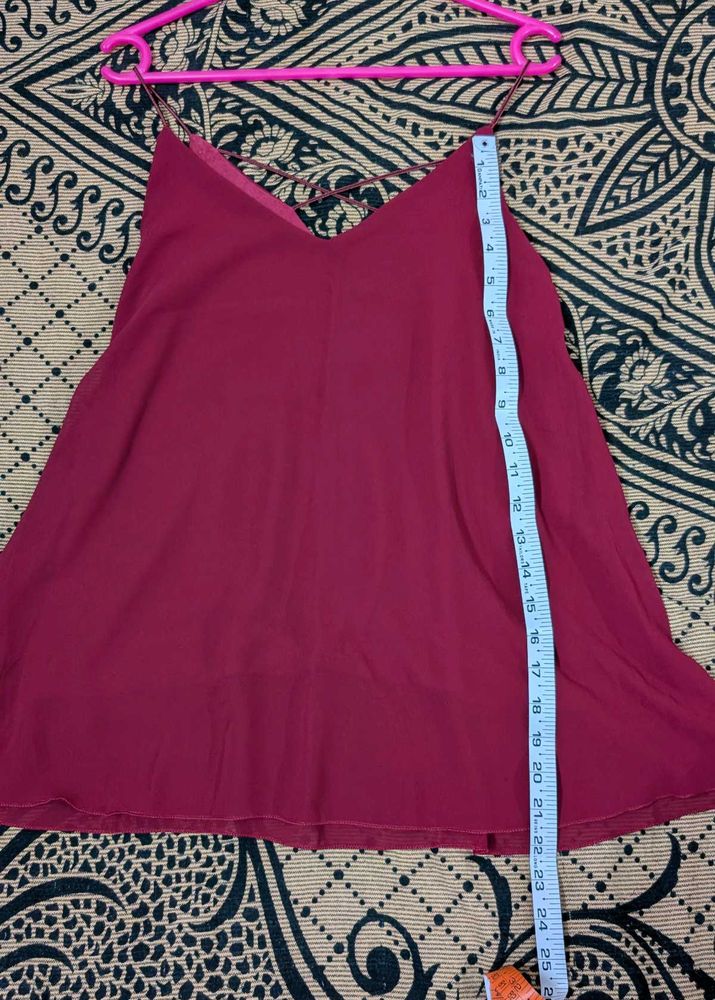 Maroon Sleeveless Top