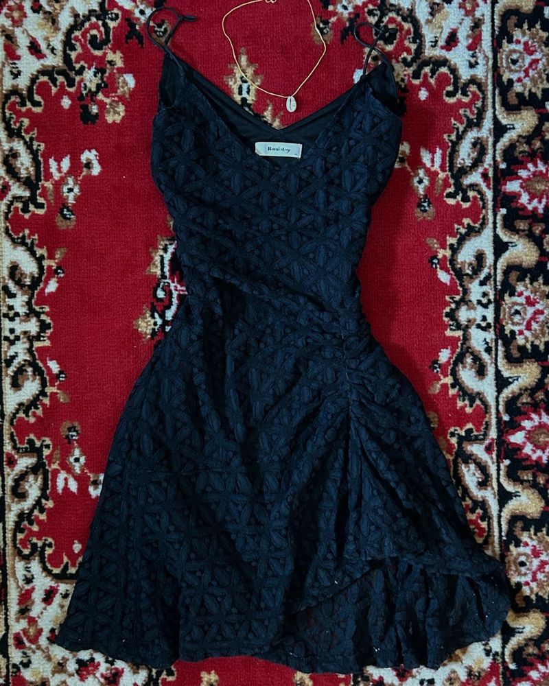 Lace Black Midi Dress