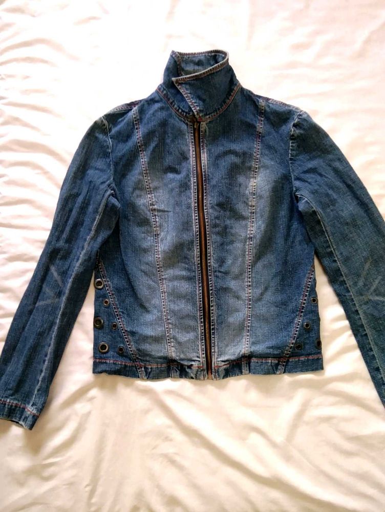 Y2k Zip Denim Jacket