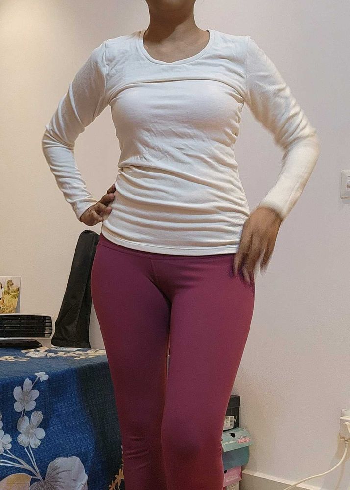 Mark &amp; Spencer&#39;s Creme thermal top