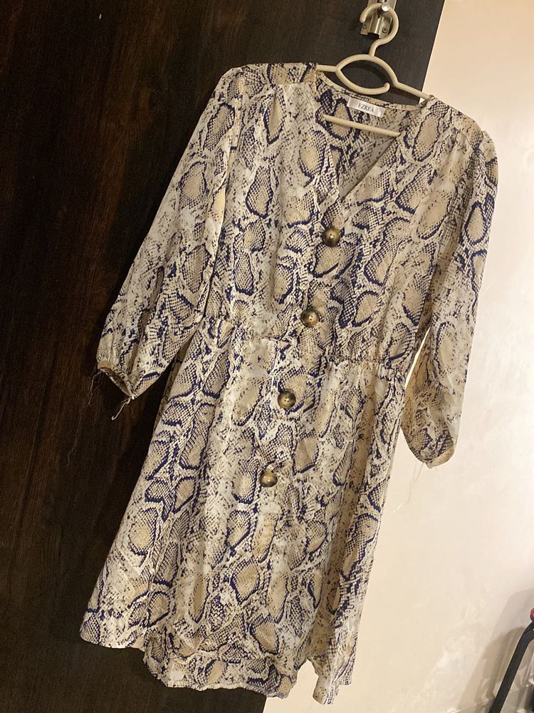 Snakeskin Print Mini Dress