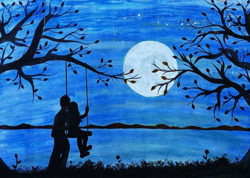 A Chart paper Painting For Decoration