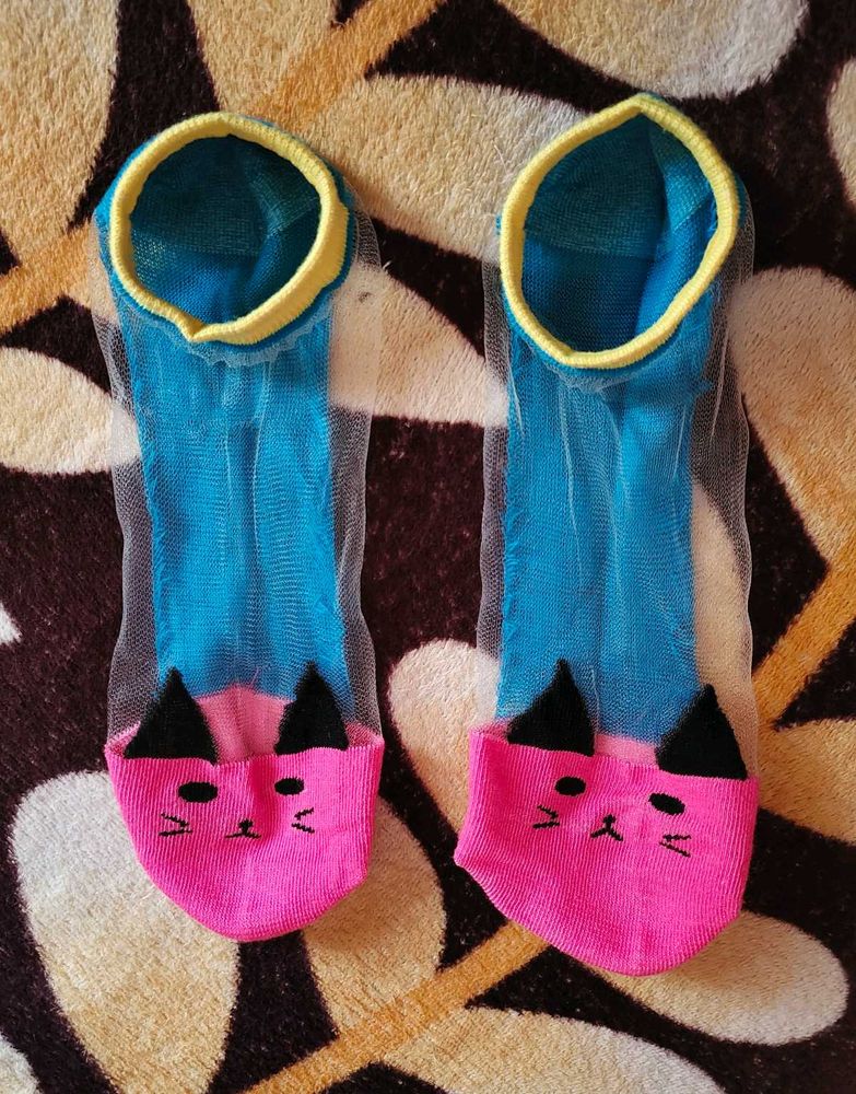 Net Cute Cat Ankle Socks Free size for teens
