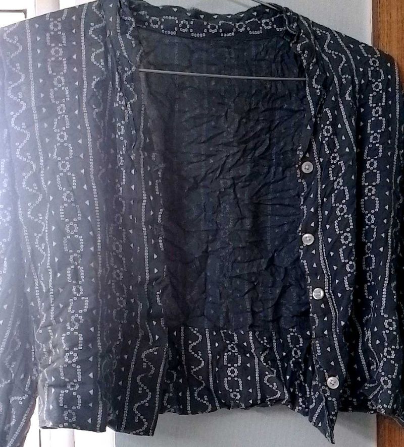 Girls Puffy Sleeves Crop Top