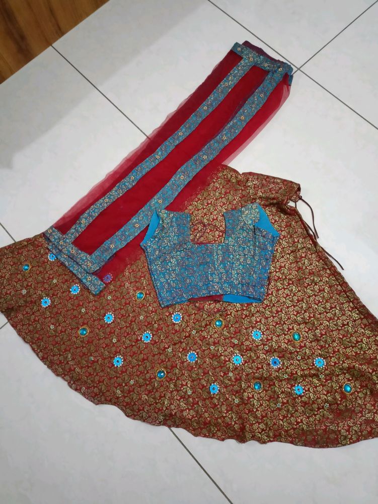 Brocade Lahenga Choli For Girl
