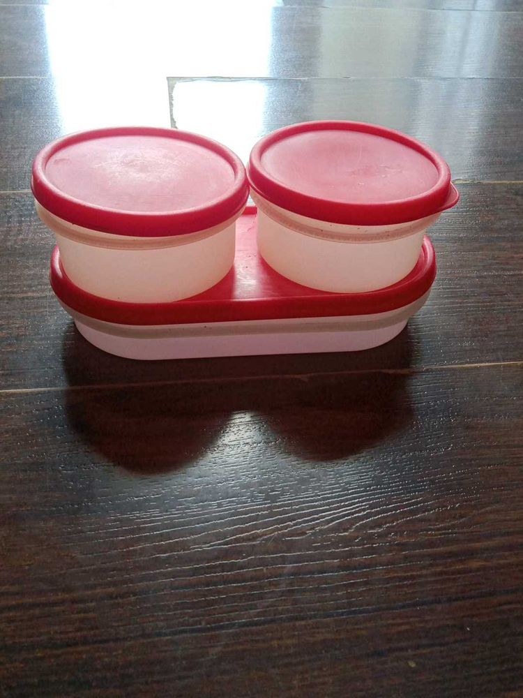 Plastic Tiffin Set Red Colour