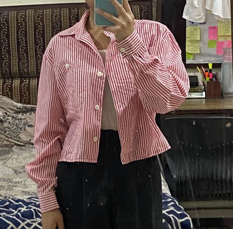 Striped Crop Shirt