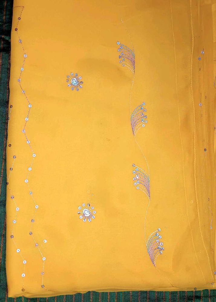 Yellow🧿 💛 sequence Saree