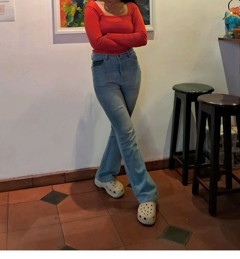 Blue Bootcut Jeans