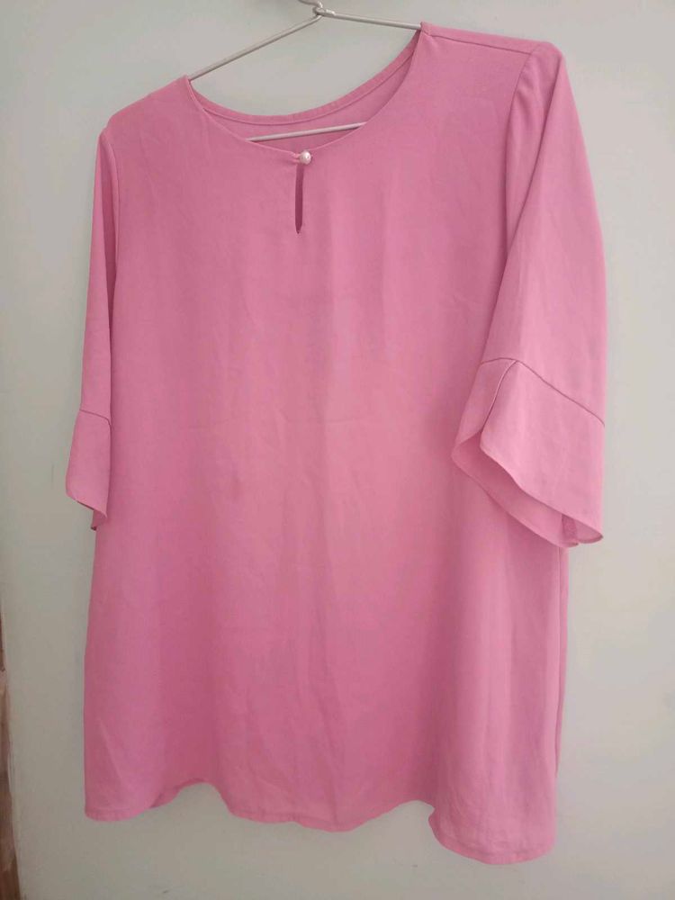 Pink Flared Sleeve Top