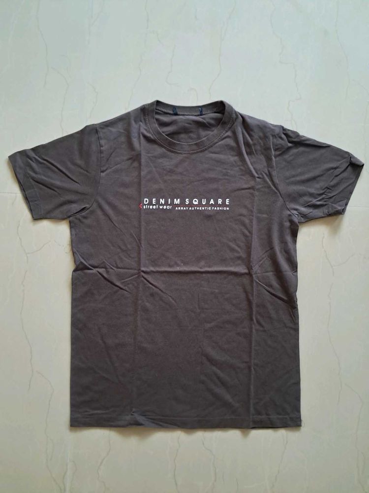 Solid Print Men&#39;s Brown T-Shirt