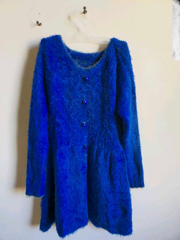Fuzzy Blue Button-Down top/dress