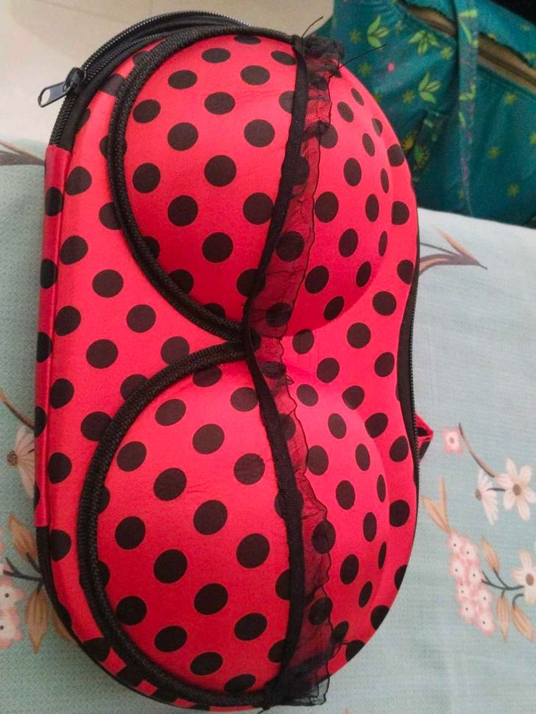 Polka Dot Bra Travel Case