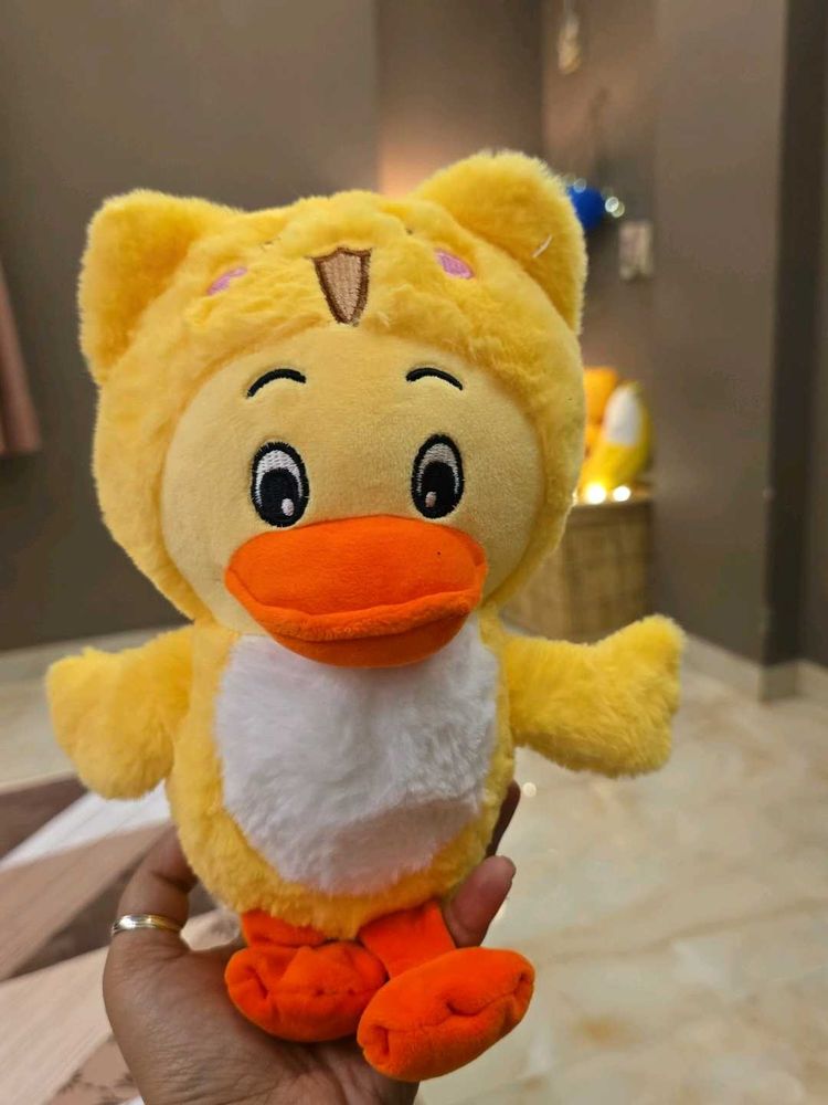 Cute Duck Plushie with Bear Hoodie