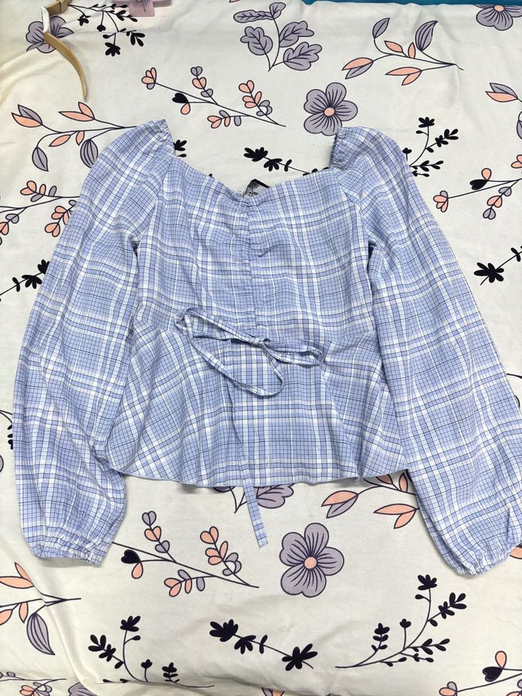 Plaid Long Sleeve Top