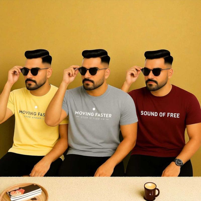 Stylish Cotton Tees Combo Pack Of 3 New
