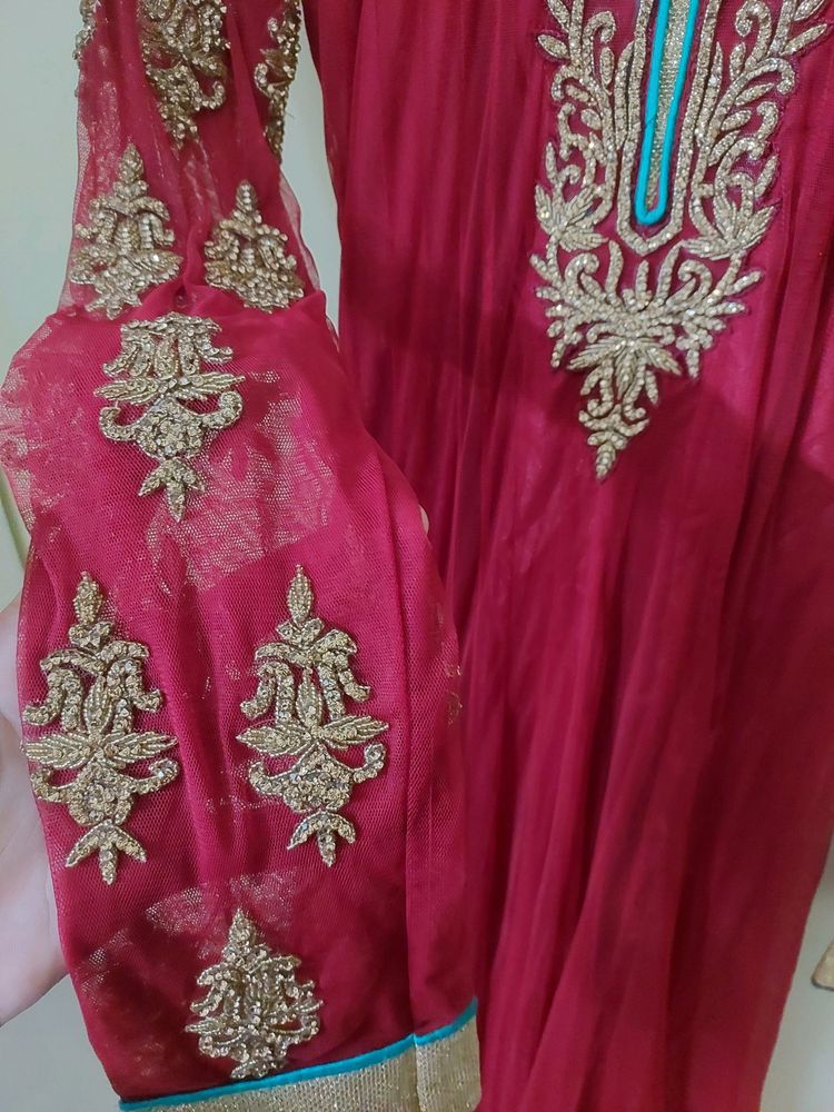 Pretty Red Chudidar