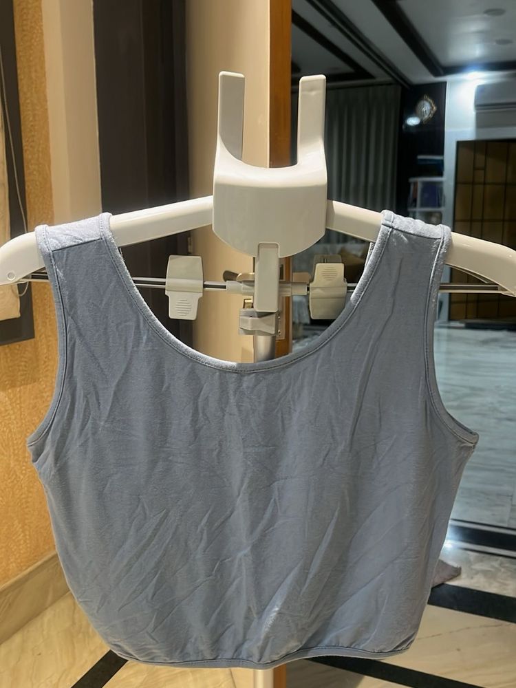 Blue Cropped Tank Top