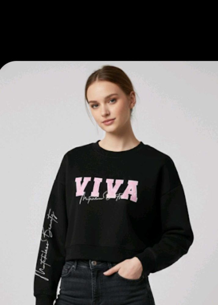 Viva Slogan Print Sweatshirt
