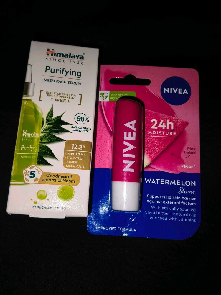 Himalaya Serum &amp; Nivea Lip Balm